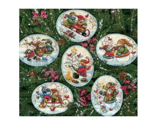 Набор для вышивания DIMENSIONS Playful Snowmen Ornaments (08828)