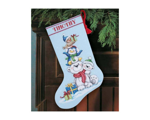 Набор для вышивания DIMENSIONS Stack of Critters Stocking (08840)