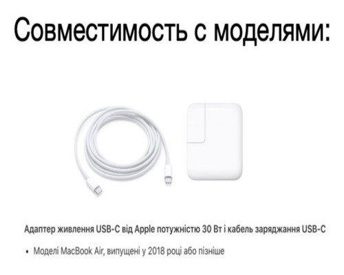 Зарядка для Macbook magsafe 30W блок питания apple USB-C Power Adapter Foxconn