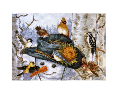 Набор для вышивания крестиком Снеговик и подсолнух (Sunflower Snowman) DIMENSIONS (35137)