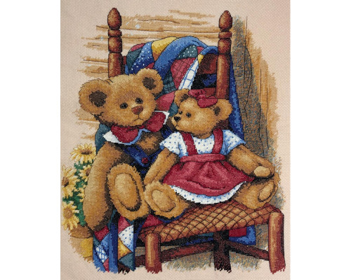 Набор для вышивания крестиком Мишки на стуле (Teddies on Quilt) DIMENSIONS (35103)