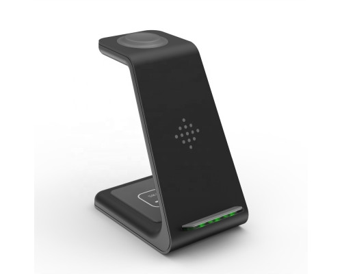 Беспроводная зарядка T3 Bonola 3 in 1 Wireless Charger док-станция для iPhone/AirPods/Apple Watch Black