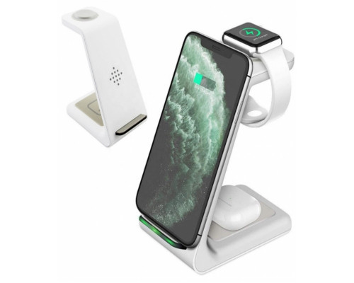 Беспроводная зарядка T3 Bonola 3 in 1 Wireless Charger док-станция для iPhone/AirPods/Apple Watch White
