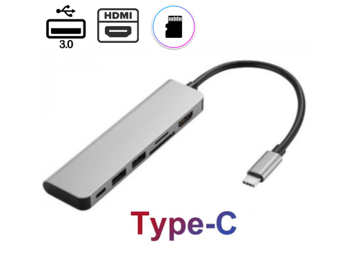 Usb Hub Type C на HDMI 2 USB 3.0 SD TF Card Reader переходник адаптер Foxconn (A10198)