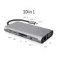 Usb Hub Type C на HDMI VGA AUX 3.5 mm SD/TF Card Reader USB Hub 3x3.0 Ethernet LAN RJ 45 USB C Charging переходник адаптер Foxconn (A10033)