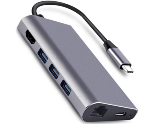 Usb Hub Type C на HDMI 3 x USB 3.0 Ethernet LAN RJ 45 USB USB C Charging переходник адаптер Foxconn (A10082)