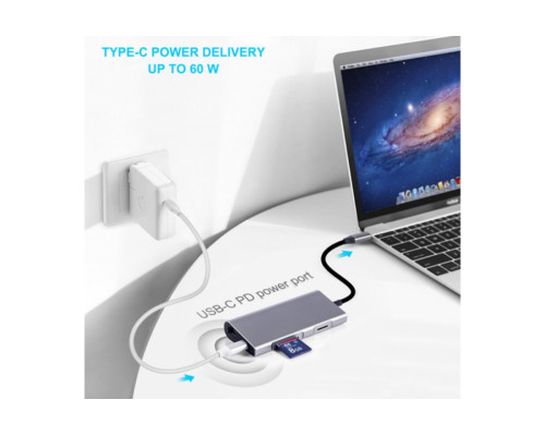 Usb Hub Type C на HDMI 3 x USB 3.0 Ethernet LAN RJ 45 USB USB C Charging переходник адаптер Foxconn (A10082)