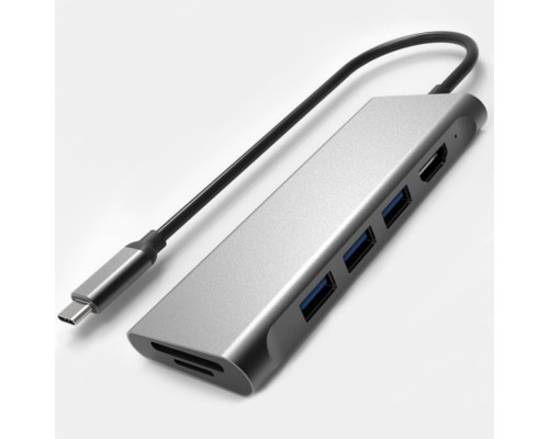 Usb Hub Type C на HDMI Card Reader SD/TF USB 3x3.0 USB C Charging переходник адаптер Foxconn (A10081)
