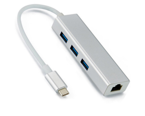 Usb Hub Type C на 3-Port USB 3.0 Ethernet переходник адаптер Foxconn (A12057)