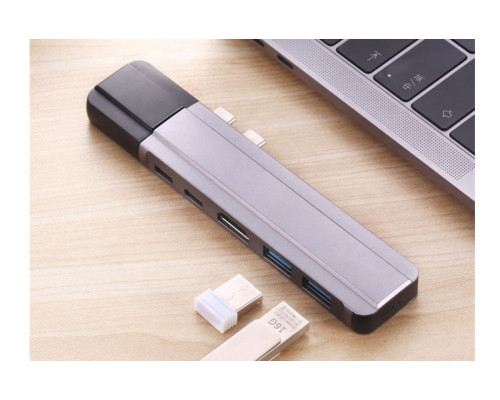 Usb Hub Type C на HDMI 2 x USB 3.0 Ethernet LAN RJ 45 USB C Charging переходник адаптер Foxconn (A14927)