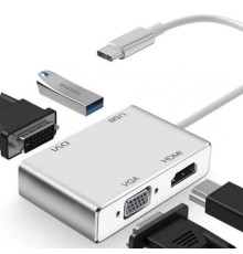 Usb Hub Type C на VGA DVI HDMI USB переходник HDMI адаптер Foxconn (A16905)
