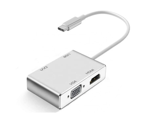 Usb Hub Type C на VGA DVI HDMI USB переходник HDMI адаптер Foxconn (A16905)
