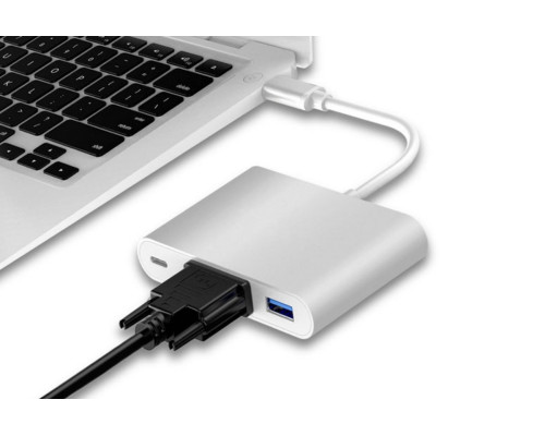 Usb Hub Type C на VGA и USB 3.1 USB C Charging переходник VGA адаптер Foxconn (A18026)