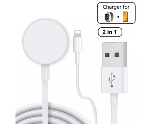 Зарядка для apple watch Foxconn 2 in 1 зарядка для iPhone Lightning Charging Cable (A14922)