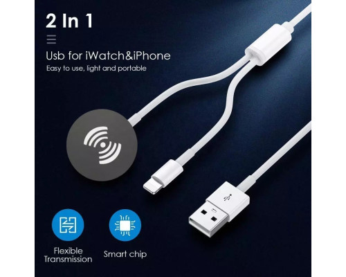 Зарядка для apple watch Foxconn 2 in 1 зарядка для iPhone Lightning Charging Cable (A14922)