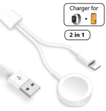 Зарядное устройство для apple watch Foxconn 2 in 1 зарядка для iPhone Lightning Charging Cable (A14922)