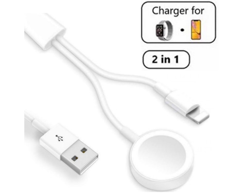 Зарядное устройство для apple watch Foxconn 2 in 1 зарядка для iPhone Lightning Charging Cable (A14922)
