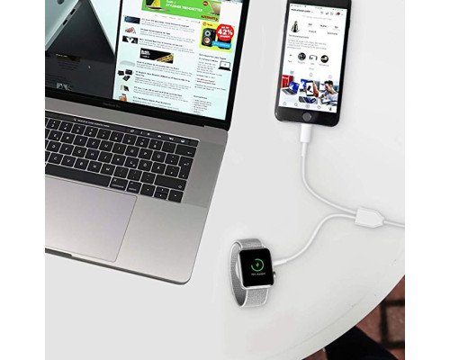 Зарядное устройство для apple watch Foxconn 2 in 1 зарядка для iPhone Lightning Charging Cable (A14922)