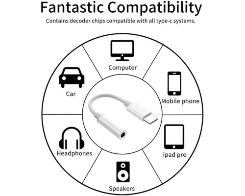 Переходник для наушников type c Foxconn адаптер для наушников AUX 3.5 (A14923)