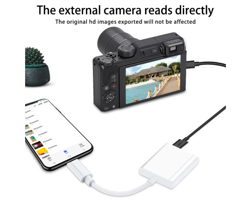 Переходник для iPhone на USB 3.0 адаптер для подключения флешки или камеры на iPad/iPod/iPhone Foxconn (A12040)