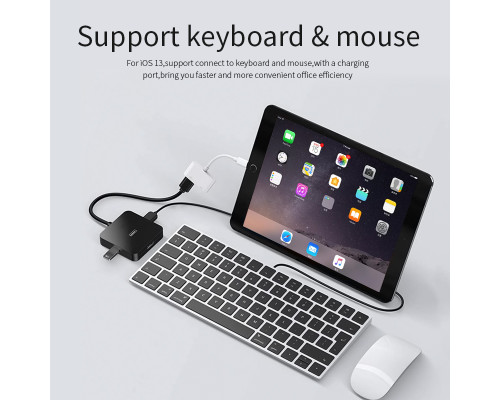 Переходник для iPhone на USB 3.0 адаптер для подключения флешки или камеры на iPad/iPod/iPhone Foxconn (A12040)