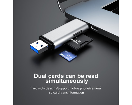 Переходник SD/MicroSD Card Reader на USB Type-C адаптер USB на Micro USB для картридер Foxconn (A10084)