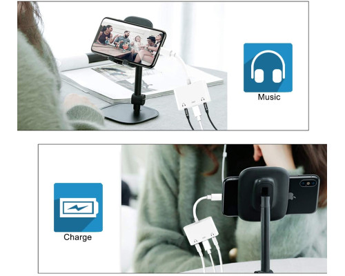 Переходник для iPhone на AUX 3.5 Audio адаптер 3.5 на два выхода для iPad/iPod/iPhone Foxconn (A14908)