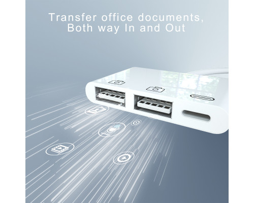 Переходник для iPhone на 2 х USB 3.0 адаптер для подключения камеры или флешки на iPad/iPod/iPhone Foxconn (А16463)