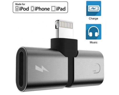Переходник для iPhone на Audio Lightning адаптер для наушников с разъемом зарядки iPad/iPod/iPhone Foxconn (A14920)