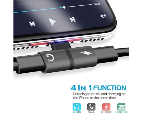 Переходник для iPhone на Audio Lightning адаптер для наушников с разъемом зарядки iPad/iPod/iPhone Foxconn (A14920)