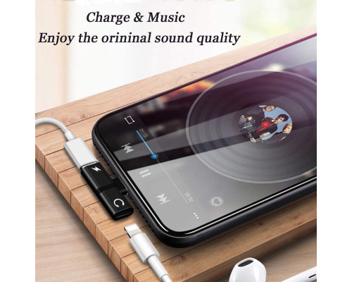 Переходник для iPhone на Audio Lightning адаптер для наушников с разъемом зарядки iPad/iPod/iPhone Foxconn (A14920)