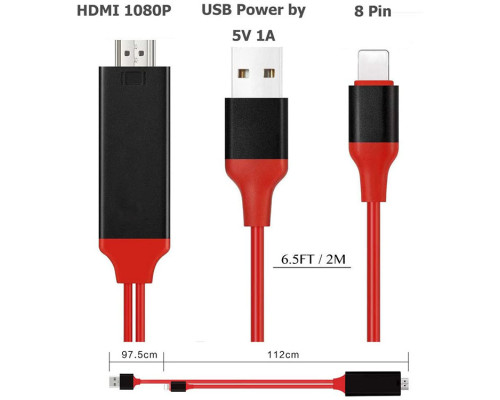 Переходник для apple iPhone на HDMI адаптер iPad/iPod/iPhone Foxconn (A14950)