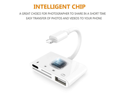 Переходник Card Reader USB для apple iPhone адаптер SD/TF на iPad/iPod/iPhone Foxconn (A14916)