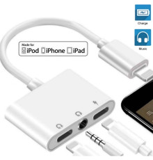 Перехідник для iPhone на AUX 3.5 Audio адаптер iPad/iPod/iPhone Foxconn (A14909)