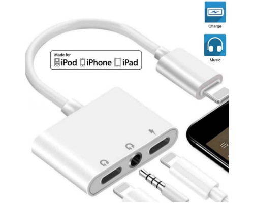 Переходник для iPhone на AUX 3.5 Audio адаптер iPad/iPod/iPhone Foxconn (A14909)