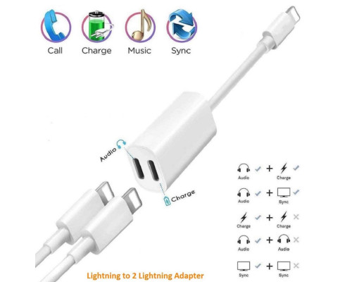 Переходник для apple iPhone на Audio адаптер для наушников на iPad/iPod/iPhone Foxconn (A14913)