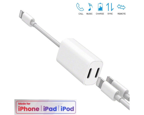 Переходник для apple iPhone на Audio адаптер для наушников на iPad/iPod/iPhone Foxconn (A14913)