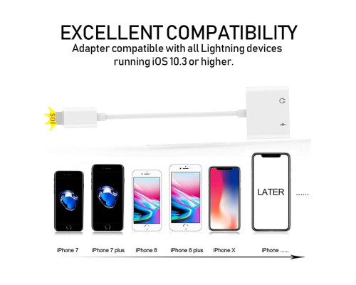 Переходник для iPhone на Audio Lightning адаптер iPad/iPod/iPhone Foxconn (A14646)