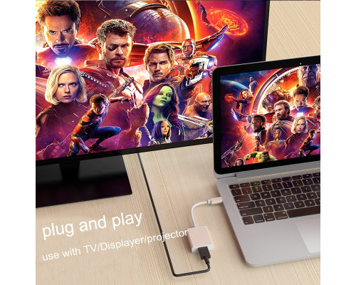 Переходник HDMI на Type C адаптер для подключение монитора Foxconn (A16259)