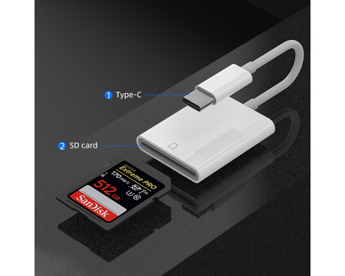 Переходник для карт памяти SD Card Reader на Type C адаптер для флеш карты Foxconn (А14924)