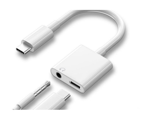 Переходник на наушники для Type C адаптер на AUX 3.5 и кабель с зарядкой Foxconn (A14936)